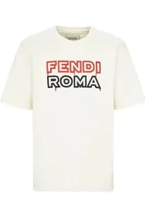 Fendi Print-Shirt Logo Print T-Shirt aus Baumwolle Weiß Herren weiß XL