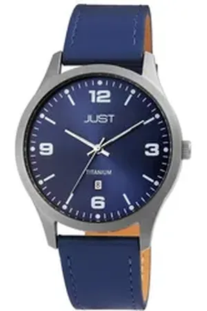Just Watch Quarzuhr Ferrish Titan Herrenuhr mit Echtlederband blau