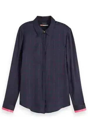 Scotch&Soda Blusenshirt Damen Bluse Drapey Shirt 154421 blau M