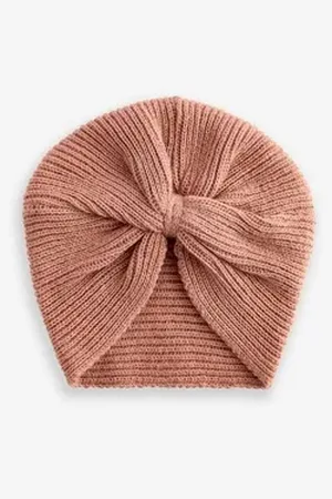 Next Erstlingsmütze Gestrickte Baby-Turbanmütze (1-St) rosa Kopfumfang: 44 cm.