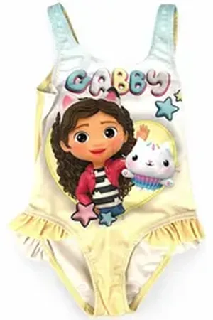 Gabbys Dollhouse Badeanzug Gabby & Cakey Mädchen Schwimmanzug Gr. 104 - 134 cm bunt|gelb 128-134 cm