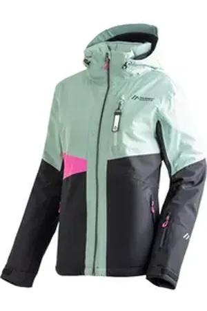 Maier Sports Skijacke Vidra Damen Winterjacke, wind/wasserdicht, 3 RV-Taschen und Kapuze grün 36