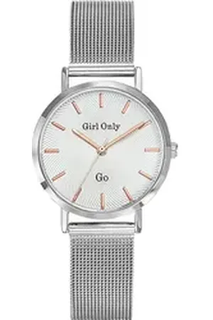 GO Girl Only Quarzuhr Damen Armbanduhr silber, (Analoguhr), Damenuhr rund, klein (ca. 30mm), Edelstahlarmband silber, Luxus silberfarben