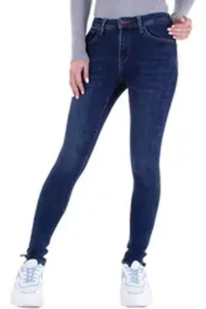 Ital-Design Skinny-fit-Jeans Damen Freizeit (79457693) Jeansstoff Stretch Skinny Jeans in Dunkelblau blau 32