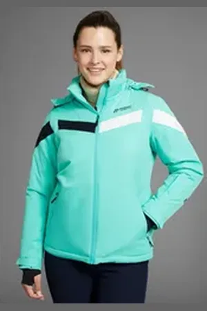 Maier Sports Skijacke Ski Jacke wattiert Damen Wasser & winddicht & atmungsaktiv in großen Größen grün 40
