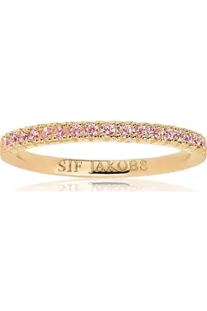 Sif Jakobs Silberring, Zirkonia goldfarben|rosa 52