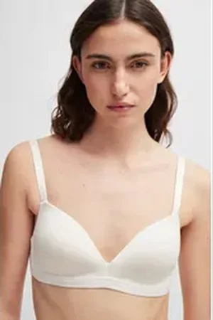 HUGO BOSS Triangel-BH TRIANGLE PADDED CI mit Schriftzug auf den Trägern weiß XL