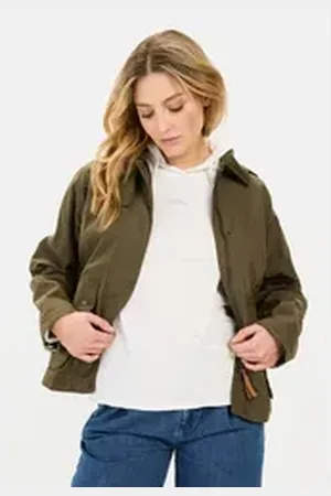 Camel Active Funktionsjacke mit Cordkragen Markenlabel grün 48