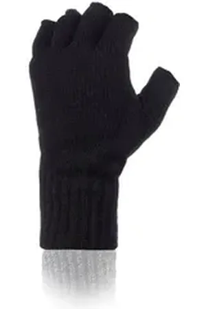 Heat Holders Strickhandschuhe Herren fingerlose Handschuhe schwarz