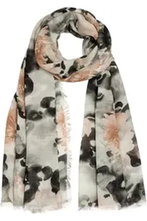 CASPAR Modeschal SC531 Damen Sommer Schal aus weichem Modal gemustert schwarz