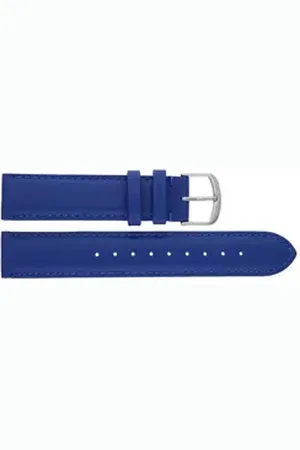 JuwelmaLux Uhrenarmband Uhrenband Herren, blau mit Edelstahl JL38-10-0241 blau|silberfarben