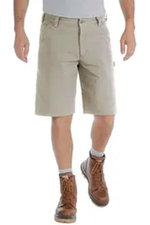 Carhartt Arbeitsshorts RIGBY DUNGAREE (1-tlg) Hammerschlaufe am linken Bein beige W38