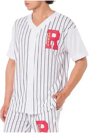 Redbridge T-Shirt Baseball-Shirt mit Knopfleiste und Streifen Sportliches Oversize-Shirt schwarz|weiß L
