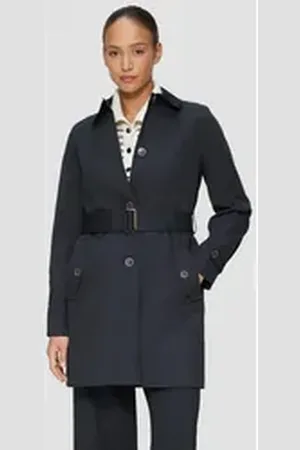 QS by s.Oliver BLACK LABEL Funktionsmantel Leicht gefütterter Mantel im Trench-Stil blau 46