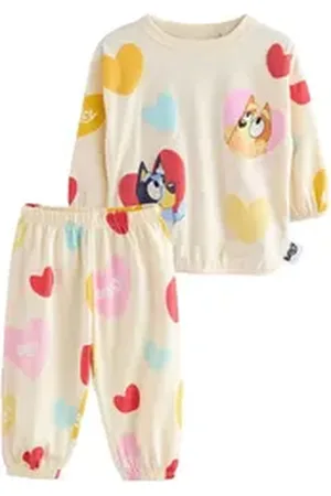 Next Pyjama Bluey Schlafanzug mit Jogginghose 100 % Baumwolle (2 tlg) beige 86-92 (1,5-2 J.)
