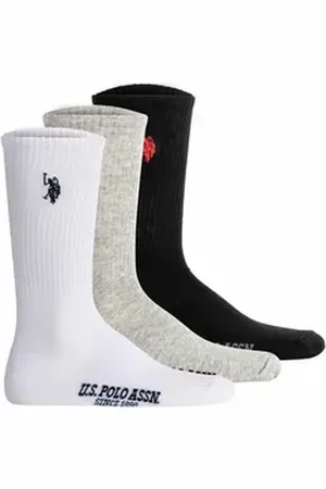U.S. Polo Assn. U.S. Polo Assn Sportsocken Herren Socken 3er Pack Baumwolle (Packung, 3er Pack) grau|schwarz 43-46