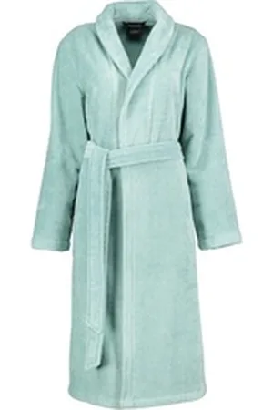 CAWÖ Cawö Home Damenbademantel 836 Schalkragen Velours, Schalkragen, 80% Baumwolle, 20% Polyester grün XL