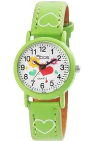 QBOS Quarzuhr Luca Kinderuhr mit Lederimitationsarmband, Mädchen (4900002), Kinder Armbanduhr