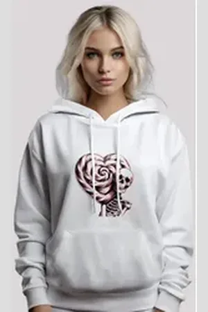 F4NT4STIC Kapuzenpullover Süße Süßigkeiten Herzform Liebe Premium Qualität weiß XXL