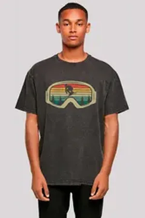 F4NT4STIC T-Shirt Retro Skibrille Wintersport Premium Qualität schwarz 4XL
