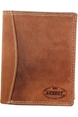 Akzent Geldbörse Aref Herren Geldbörse aus Echtleder in schwarz. Format 9 x (Einzeln), Herren Geldbörse Hoch Echtleder braun