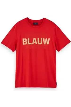 Scotch&Soda T-Shirt Herren T-Shirt Basic Blauw Tee 156809 rot M
