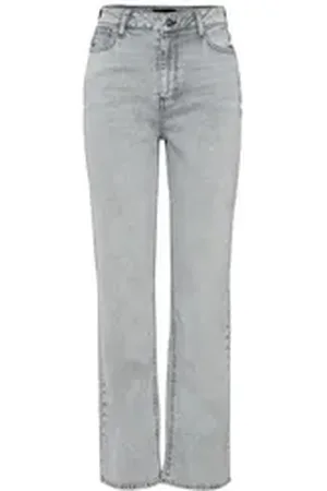 Pieces® Straight-Jeans PCKELLY HW STRAIGHT JEANS LG NOOS BC grau 26