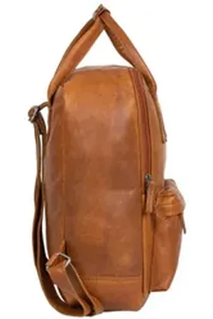 Mustang Rucksack Backpack, aus echtem Leder braun