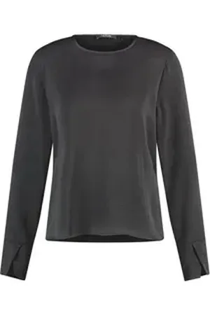 Taifun Langarmshirt - Longsleeve einfarbig - Basic Viskoseshirt Damen schwarz 40