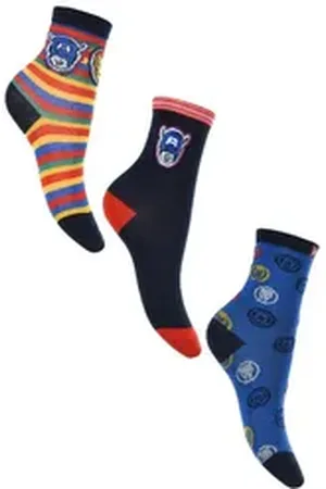 Marvel The Socken Captain America Iron-Man Hulk Kinder Jungen Socken Strümpfe (3-Paar) bunt 27/30