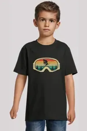 F4NT4STIC T-Shirt Retro Skibrille Wintersport Premium Qualität schwarz 158/164