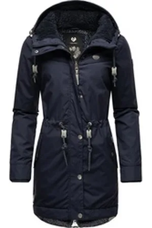 Ragwear Winterjacke YM-Canny stylischer Damen Kurzmantel Parka mit Kapuze blau M (38)
