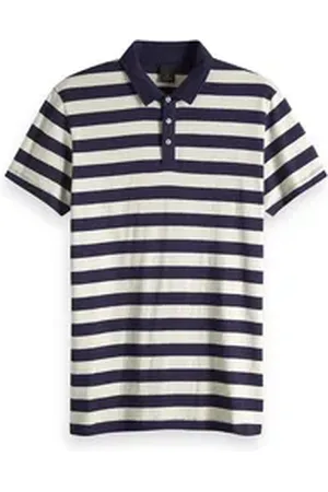 Scotch&Soda Poloshirt Herren Poloshirt Classic Striped Jersey Polo 151204 blau S