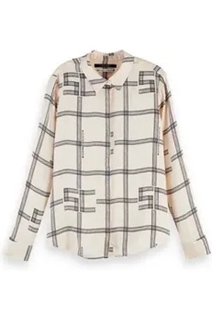 Scotch&Soda Blusenshirt Damen Bluse Seasonal Pattern Drapey Shirt 157368 weiß S