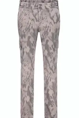 monari 2-in-1-Hose Cargohose mit Tigermuster dark linen gemustert 40