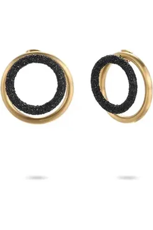 Kingka Paar Ohrstecker KOURI Stardust, SE8353GBK gelb|goldfarben|schwarz