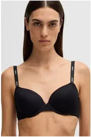 HUGO BOSS Bügel-BH UNDERWIRE BRA CI mit Schriftzug auf den Trägern schwarz 85