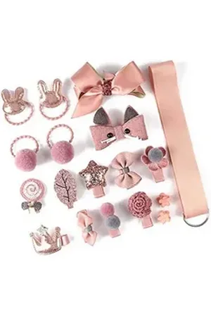 YouBella Haarclip Haarschmuck Clip Set Band für Mädchen, Enthaltene Komponenten: Packung mit 18 Haarspangen, Am besten zum Verschenken geeignet, für alle Anlässe geeignet