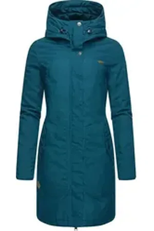 Ragwear Wintermantel Jannisa stylischer Damen Winterparka mit Kapuze grün XL (42)