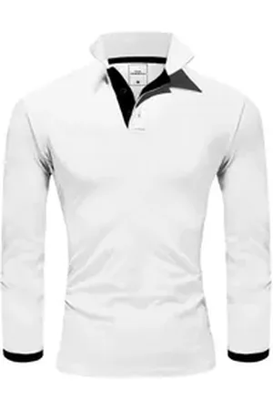 amaci Poloshirt CHARLOTTE Langarm Kontrast Poloshirt schwarz|weiß XL