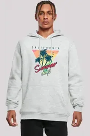 F4NT4STIC Kapuzenpullover California Palmen Retro Premium Qualität grau S