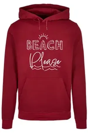 Merchcode Kapuzensweatshirt Herren Beach Please Basic Hoody (1-tlg) rot XS