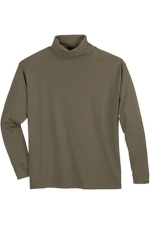 Adamo Print-Shirt Langarm-Rolli große Größen khaki grün 8XL