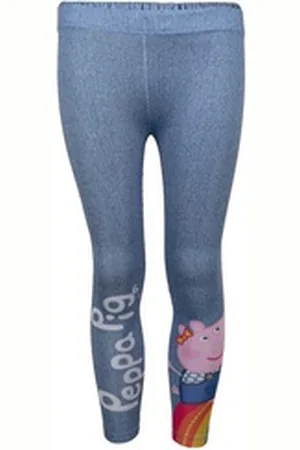 Peppa Pig Leggings Peppa Wutz Pig Mädchen Kinder Leggings Hose Gr. 92 bis 128 blau 110/116