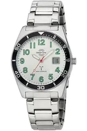 Master Time Funkuhr Super Power Sporty, Armbanduhr, Quarzuhr, Herrenuhr, Datum, Leuchtzeiger, Edelstahlarmband silberfarben