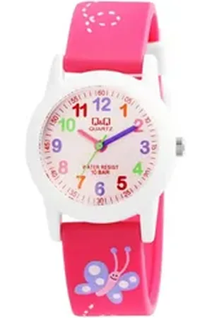 Q&Q Quarzuhr VR99J001Y Kinderuhr mit Silikonarmband, Blumen, 10 Bar