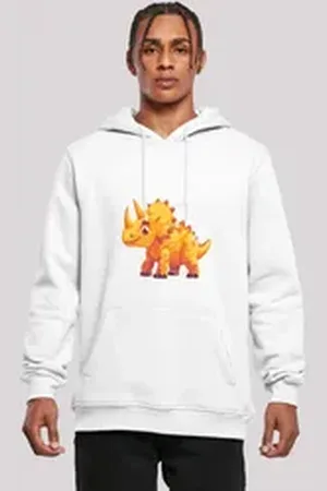 F4NT4STIC Kapuzenpullover Süßer Triceratops Dinosaurier Premium Qualität weiß XXL