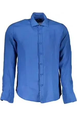 La Martina Langarmhemd Elegantes Herrenhemd Blau - Langarm, Stickerei, Regular Fit XL