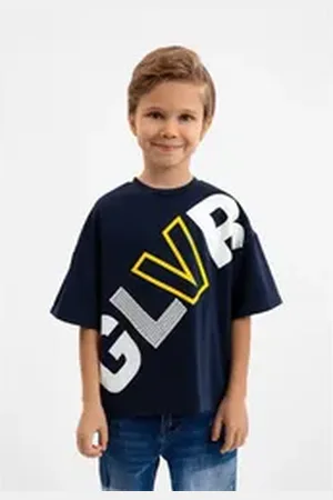 Gulliver T-Shirt mit großem Logodruck blau 122