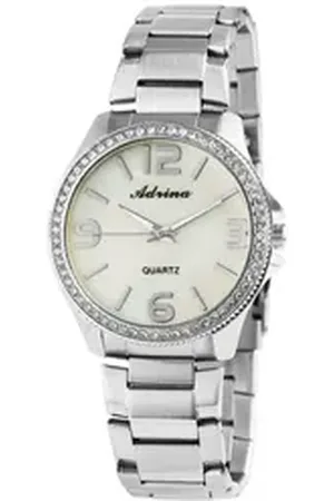 Adrina Quarzuhr AR0005 Damenuhr mit Edelstahlarmband, Damenuhr Edelstahl